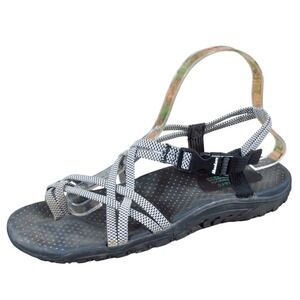 Skechers Reggae Irie Mon Womens Strappy Athletic Sandals Size 8 Black White